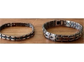 2 Vintage Copper Link Bracelets (1) 7.5' Long And (1) 8.5' Long
