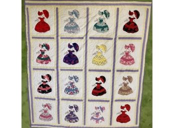 Vintage 76 X 86 Inch Hand Stitched Southern Belle Quilt (as Is)
