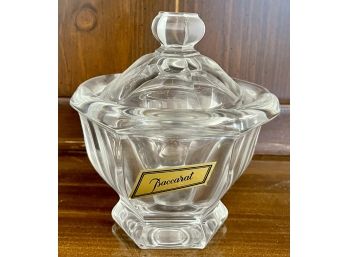 Vintage Baccarat Lidded Candy Dish With Original Tag