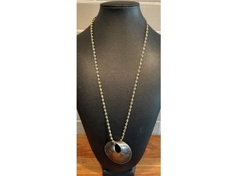 Sterling Silver FAS Twist Chain Necklace With Pendant 22' Long
