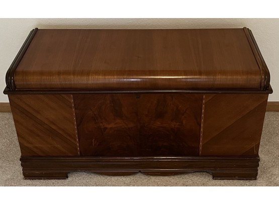 1940's Cedar Wood Hope Chest With Intricate Inlay