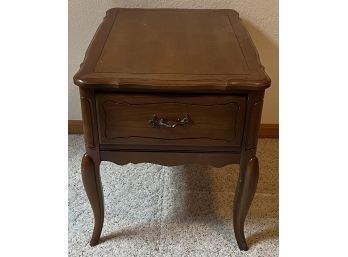 Vintage Single Drawer Side Table With Metal Pull