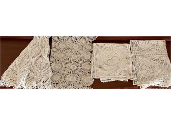 Collection Of Hand Crocheted And Lace Table Runners