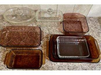 Collection Of Vintage Glassware Baking Dishes - Pyrex, Anchor Hocking, Westing House, And More