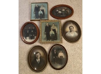 Lot Of Vintage And Antique Photograph And Portrait Prints In Frame