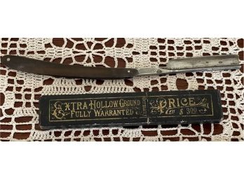 Extra Hollow Ground Krusius Brothers Germany Straight Razor With Box (as Is)