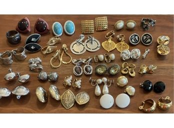 Large Lot Of Vintage Earrings Including Trifari - Monet - Avon And More