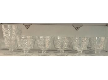 Collection Of Vintage Pressed Glass (2) Goblets And (10) Compotes