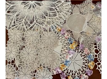 Large Collection Of Hand Crocheted And Lace Doilies