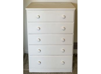 Vintage Small White Hand Painted 5-drawer Dresser