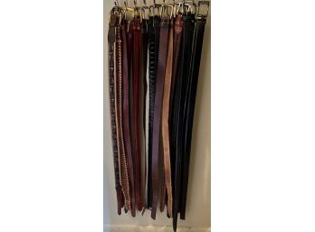 21 Assorted Size Leather And Material Belts (most Approx. Size 40)