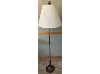 Vintage Bronze Tone 62 Inch 2-bulb Floor Lamp With White Material Shade (as Is)