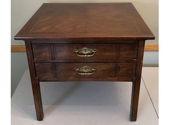 Vintage Imperial Grand Rapids, Michigan 2-drawer Side Table With Brass Pulls