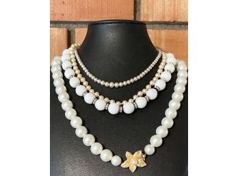 Vintage Faux Pearl Necklace Lot - Marvella