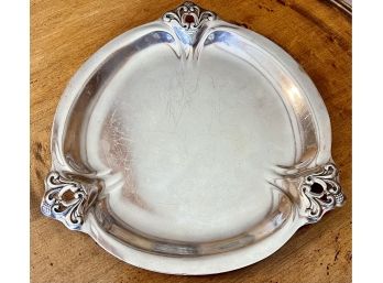 Vintage International Royal Danish Sterling Silver Round Serving Tray 11.5' Wide Total Weight 24.16 Ounces