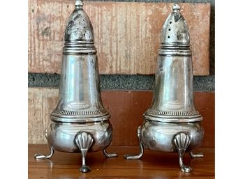 Crown Sterling Silver Weighted 3.75' Salt & Pepper Shaker Total Weight 231.1 Grams
