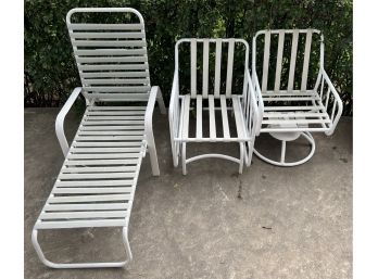 (3) Assorted Outdoor Chairs - Lounge, Rocker, And Swivel