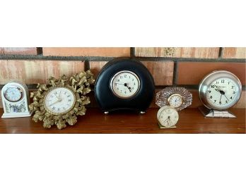 Mantle Clock Collection - Gold Gilt And Brass Wind Up, Caravelle Travel, Big Ben, Hearts Of Flowers, And More