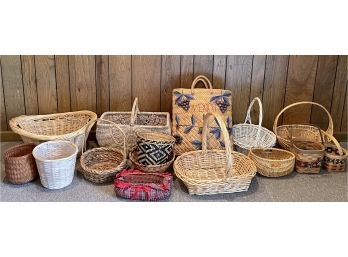 Large Collection Of Baskets - Handled, Mexico, Holiday, And More