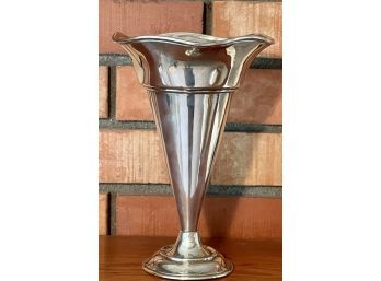 Sterling Silver 925/1000 Fine Flute Vase 9' Tall Total Weight 317.2 Grams