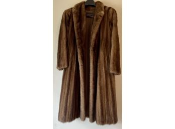 Jacques Ferber Philadelphia Full Length Mink Fur Coat Ladies Size Small