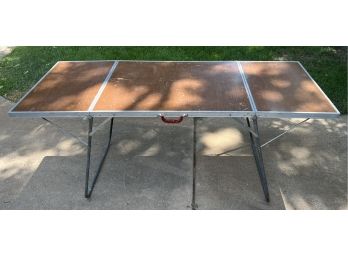 Vintage Folding Aluminum And Laminate Camping Table