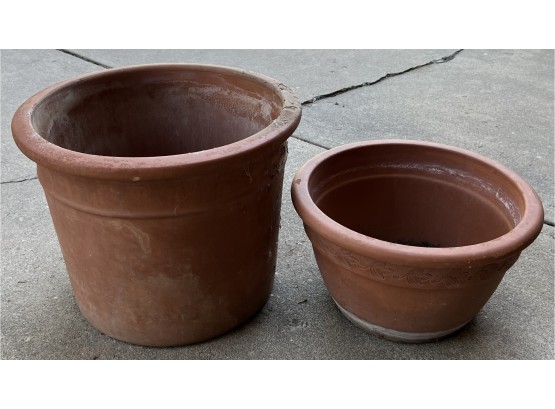 (2) Large Terracotta Pots (as Is)