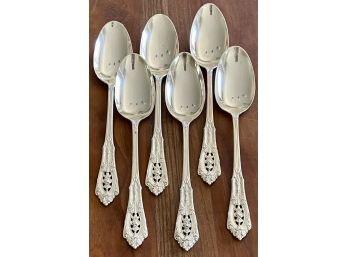 (6) Sterling Silver Wallace Rose Point Teaspoons - Total Weight 156 Grams