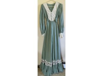 Jody T Of California Vintage Size 9 Cotton And Lace Maxi Dress