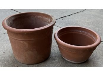 (2) Large Terracotta Pots (as Is)