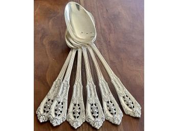 (6) Sterling Silver Wallace Rose Point Teaspoons - Total Weight 158 Grams