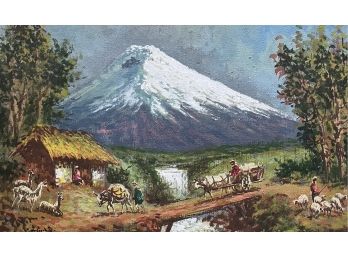 Signed Kotopaxi Painting On Canvas Out Of Frame