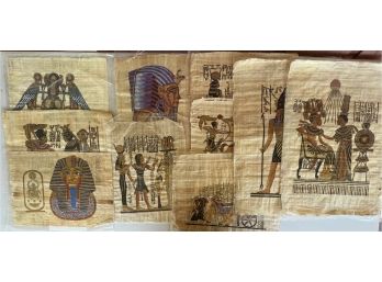 (10) Genuine Papyrus Egyptian Prints In Original Plastic With Paperwork