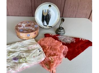 Art Decor Lot - House Of Erte Glamour Limited Edition Plate, Hand Painted Box, Snake Lighter, And More