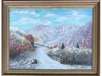 1950 J. Warren Autumn Mountain Landscape In Frame