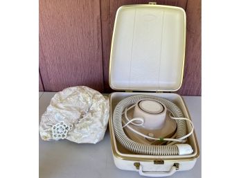 Vintage Lady Sunbeam Portable Hair Dryer In Original Carrying Case