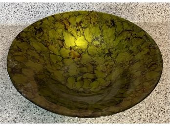 Large Green Art Glass Bowl