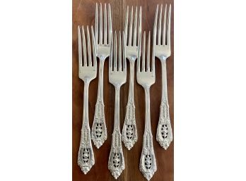 Sterling Silver Wallace Rose Point Dinner Forks - Total Weight 282 Grams