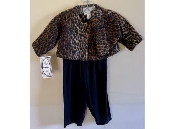 Babydudz By Robin Bell Leopard Print 18 Moth Onesie With Jacket And Hat