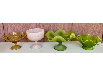 Collection Of Vintage Art Glass - Hand Made Viking Compote, Westmoreland Compote, Pink Satin Glass And More