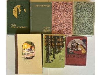 (7) Vintage/antique Hardback Books - Tom Sawyer, Little Men, Huckleberry Fin, Black Duty, And More (as Is)