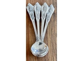 (4) Sterling Silver Wallace Rose Point Miniature Spoons 2.5' Long - Total Weight 16 Grams