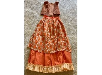Home Made Vintage Halloween Costume - Skirt, Vest And Scarves