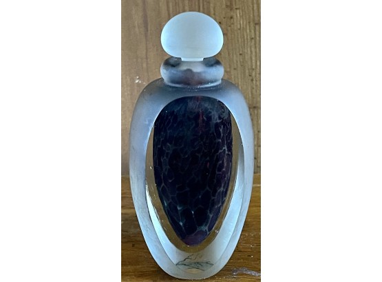Stunning Cut Art Glass Perfume Bottle