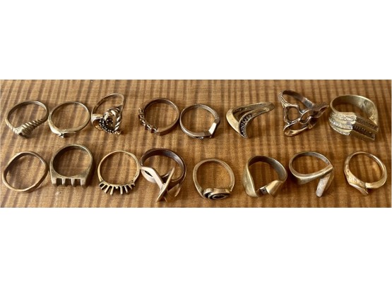 Vintage Collection Of Brass Cast Rings  Sizes 4 To 9 (5 Of 6)