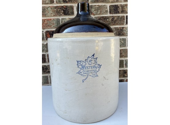 Antique Western Pottery Co. Stoneware 5 Gallon Jug