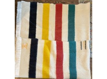 Stunning Hudson Bay 4 Point Primary Color Stripe Blanket 80' X 62'