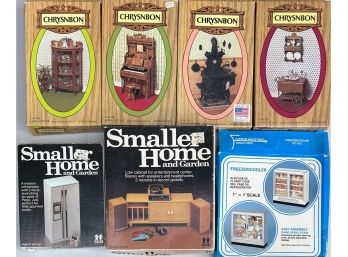 (7) Vintage Model Building Kits - Chrysnbon, Smaller Home And Garden, And Farrow Industries