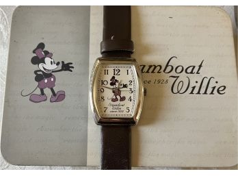 Steamboat Willie 1928 Mickey Mouse Watch In Original Tin