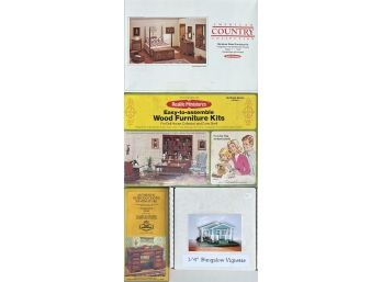 (4) Assorted Vintage Building Kits - American Country Collection, Realife Miniatures, Bungalow Bignett, & More